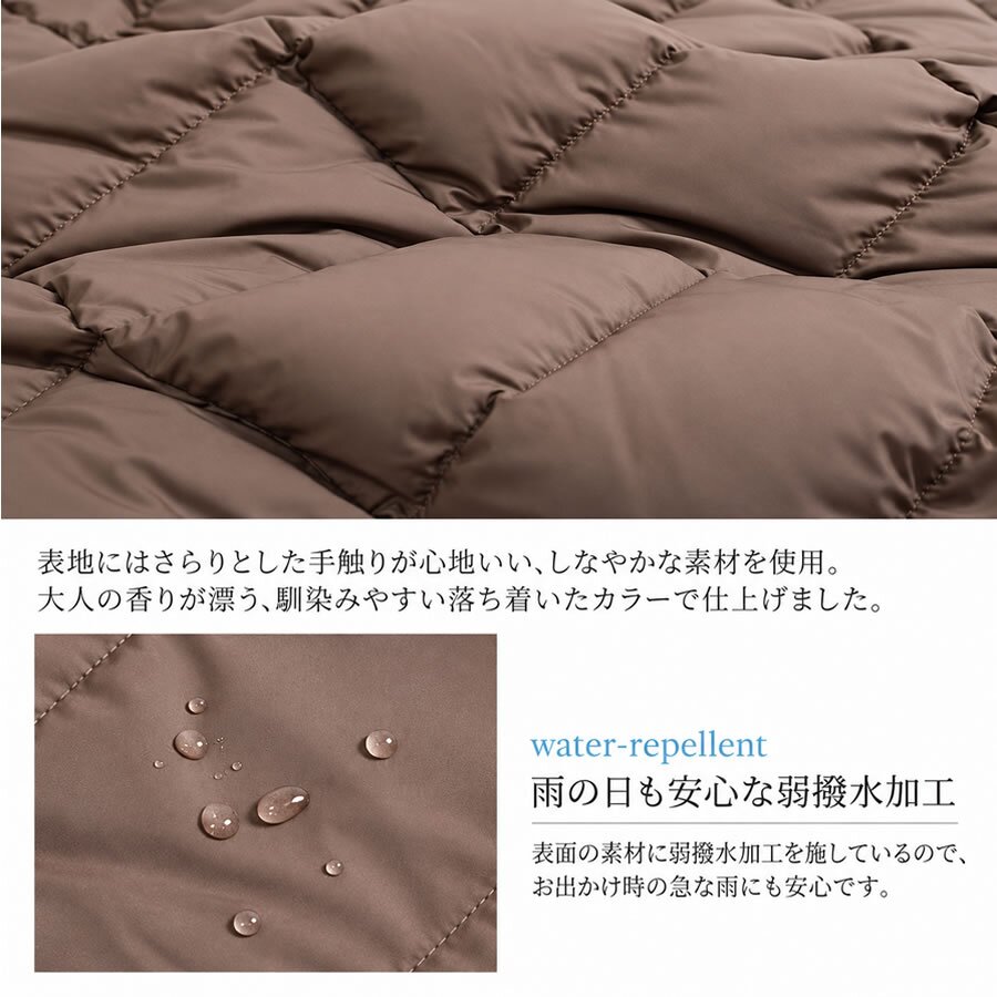 ダウンコート レディース  ミディアム メルファージュ ダウン90% フォックス ファー フード付き ダウン コート ロングコート ロング丈コート【着丈約90CM】 (d3411)