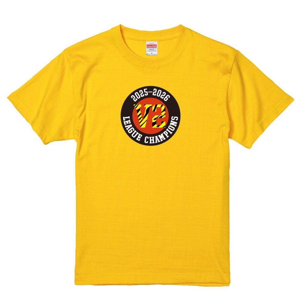 V2優勝記念 LEAGUE CHAMPIONS Tシャツ 2025-2026 カナリアイエロー/記念/応援/メンズ/レディース/半袖/サイズS～XL