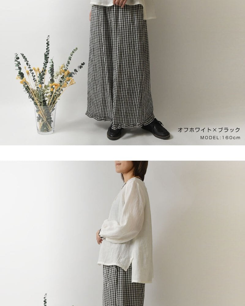 【nous rendent heureux ヌーランドオロー】東炊き リネン バイカラー パイピング タック ブラウス (424033)レディース 春 夏 秋 冬 シャツ slone square スロンスクエア ゆったり ナチュラル 服 日本製 人気 60代 50代 40代 30代