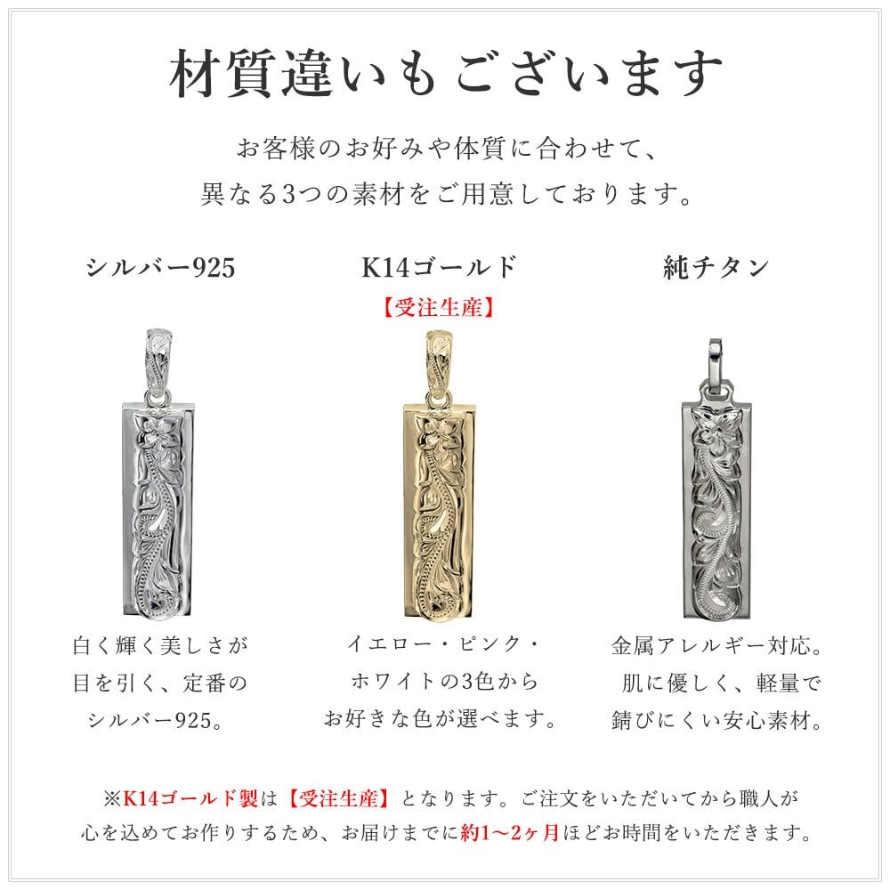 金属アレルギー対応 ペンダントトップ ハワイアンジュエリー 純チタン ペンダントトップ 刻印無料 誕生石 ダブルプレート Lサイズ　チェーン別売りステンレスより軽く肌に優しい メンズ レディース プレゼント ハロウィン 【品番：TIP311】