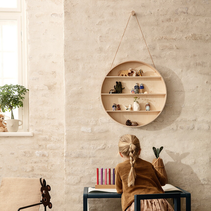 ferm LIVING ファームリビング ラウンドドーム 壁掛けラック 直径55cm 北欧インテリア 雑貨 おしゃれ 壁掛け シェルフ 丸い 円 ラック 収納 飾り 棚 リビング 部屋 子ども 子供 かわいい