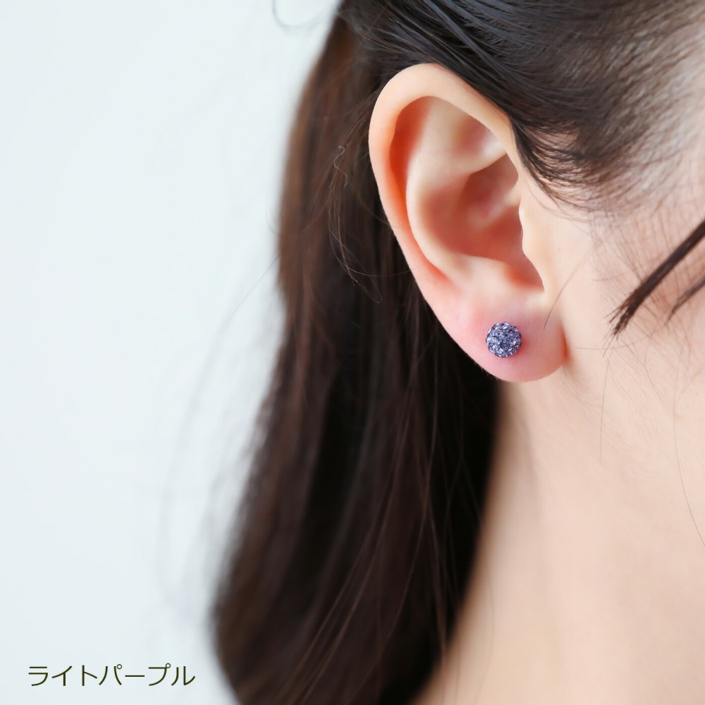 セカンドピアス チタン 純チタン 片耳 医療用 耳たぶ パヴェ クリスタルボール 6mm ピアス スタッド キャッチ 小さめ【全品1個ずつバラ売り】 プレゼント
