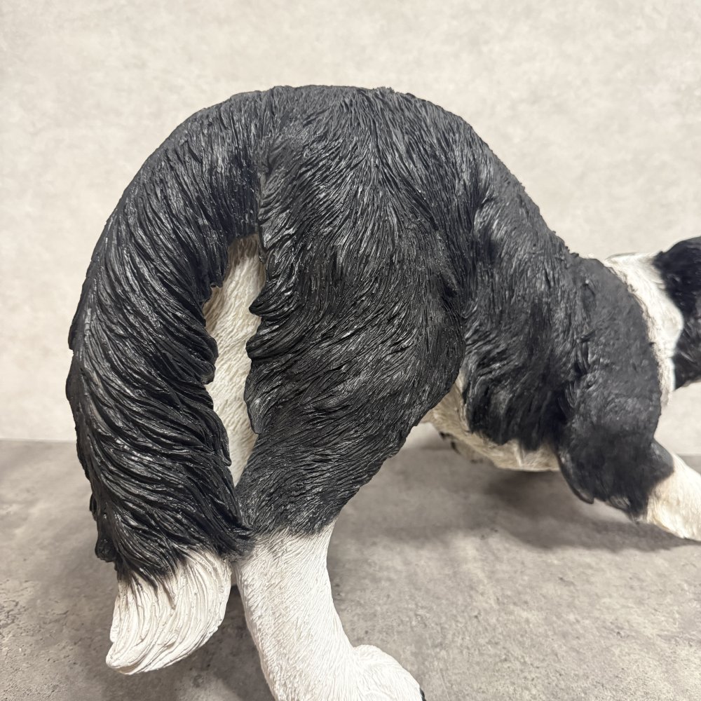 犬 置物 大きい じゃれるボーダーコリー 特大 横幅63cm woobia ウービア かわいい おしゃれ ガーデン インテリア オブジェ 巨大 可愛い プレゼント 北欧 玄関 雑貨 動物 モダン 面白い 庭 ギフト 屋外 家 リアル 玄関先 ガーデンオーナメント