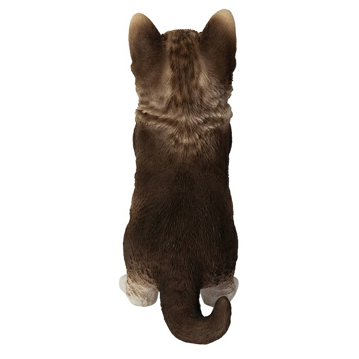 置物 猫 おねだり濃茶トラ白猫 高さ23cm woobia ウービア リアル かわいい おしゃれ 玄関 インテリア オブジェ ガーデン 茶トラ おねだり ねこ ネコ 動物 アニマル 癒し 棚 北欧 プレゼント ギフト 新築祝い 猫好き
