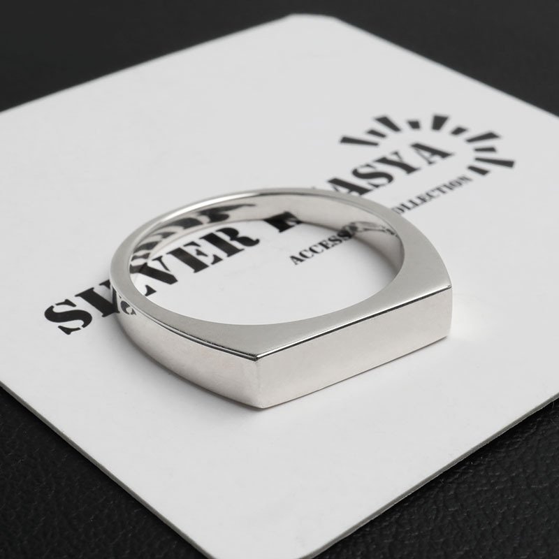 シルバー925 印台リング 細め シグネットリング シルバーリング スタンプリング 細身 シンプル メタル レディース 女性 金属アレルギー対応 指輪