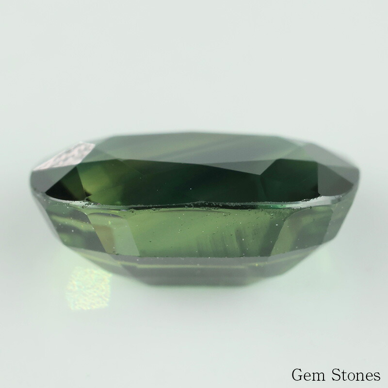 大粒 グリーンサファイア 3.790ct ルース 宝石 裸石 サファイア 緑 ダーク グリーン ジュエリー オリジナル 制作 コレクション 誕生石 9月 記念 お守り 誕生日