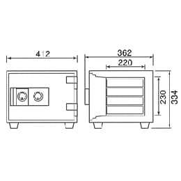 ダイヤセーフ 家庭用耐火金庫 2キータイプ A4 DW30-4 容量17L家庭でも企業でも使える小型金庫