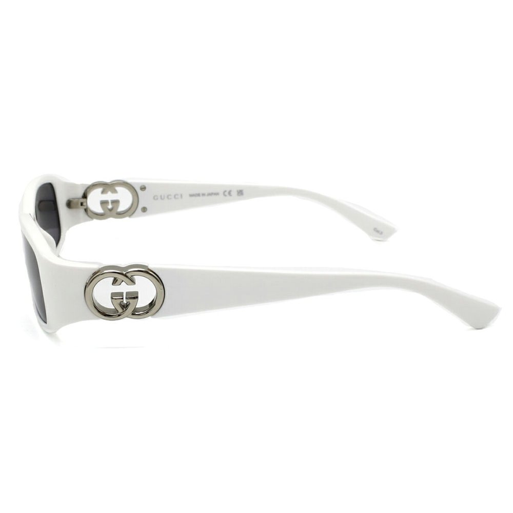 グッチ GUCCI サングラス グローバルフィット アイウェア UVカット レクタンギュラー GG1661S-003 メンズ レディース ユニセックス ホワイト+グレー 国内正規品