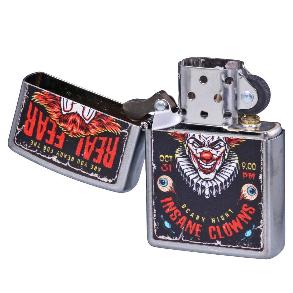 【名入れ】送料無料 zippo ジッポーライター USオリジナルZIPPO 2025 ピエロ柄 INSANE CLOWNS ストリートクローム プリント加工 個性的 ホラー 狂気 おしゃれ ギフト プレゼント[zZ207-125618]