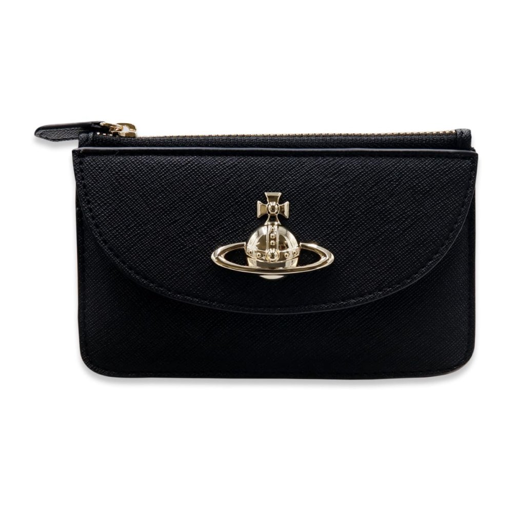 ヴィヴィアンウエストウッド フラグメントケース レディース Vivienne Westwood 5112001GU S000B N401 ブラック ハーフムーン カードケース コインケース 小銭入れ サフィアーノ調 オーブ ミニ財布