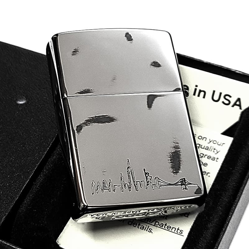 ZIPPO ライター 自由の女神 シルバー ジッポ 両面加工 ニューヨーク アメリカ 彫刻 ニッケル燻し 重厚立体メタル 銀 かっこいい Statue of Liberty おしゃれ レディース メンズ ギフト プレゼント