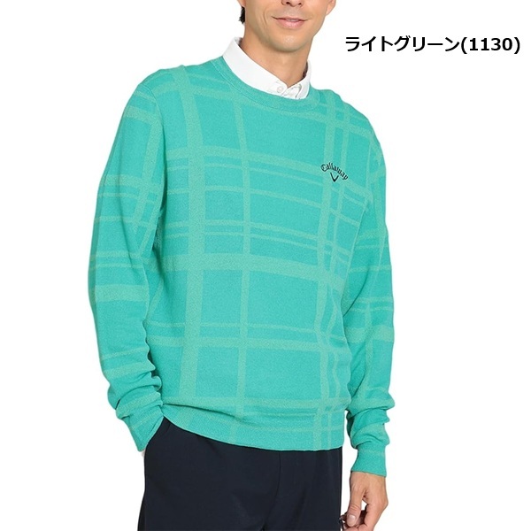 キャロウェイ ゴルフ メンズ セーター チェック柄 クルーネックニット Callaway Golf  C24118100 春夏モデル お誕生日祝い お祝い 記念品 30代 40代 50代 60代 母の日 お母さん 還暦祝い 敬老の日 彼女 人気プレゼント プレゼント