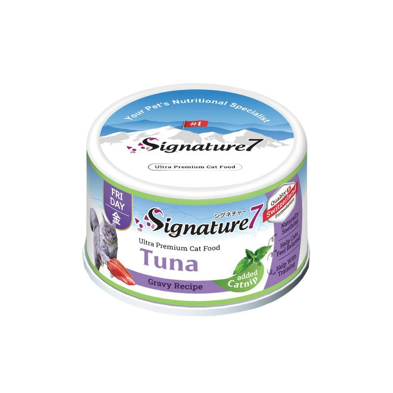 SIGNATURE7 シグネチャー7 キャットフード グレービーキャットニップ （金） ツナ 70g