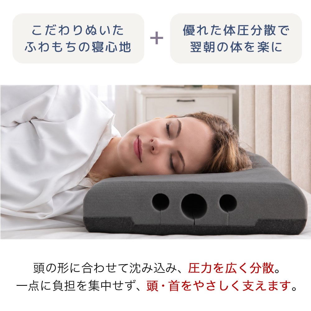 枕 まくら 無重力枕 炭眠 スミミン 泡枕 GUTNAP 活性炭配合 NASA開発素材配合 公式 質の良い睡眠 消臭 ウレタン 低反発 いびき対策枕 いびき防止 通気性抜群  60cm×37cm 仰向け 横寝 ストレートネック 新生活