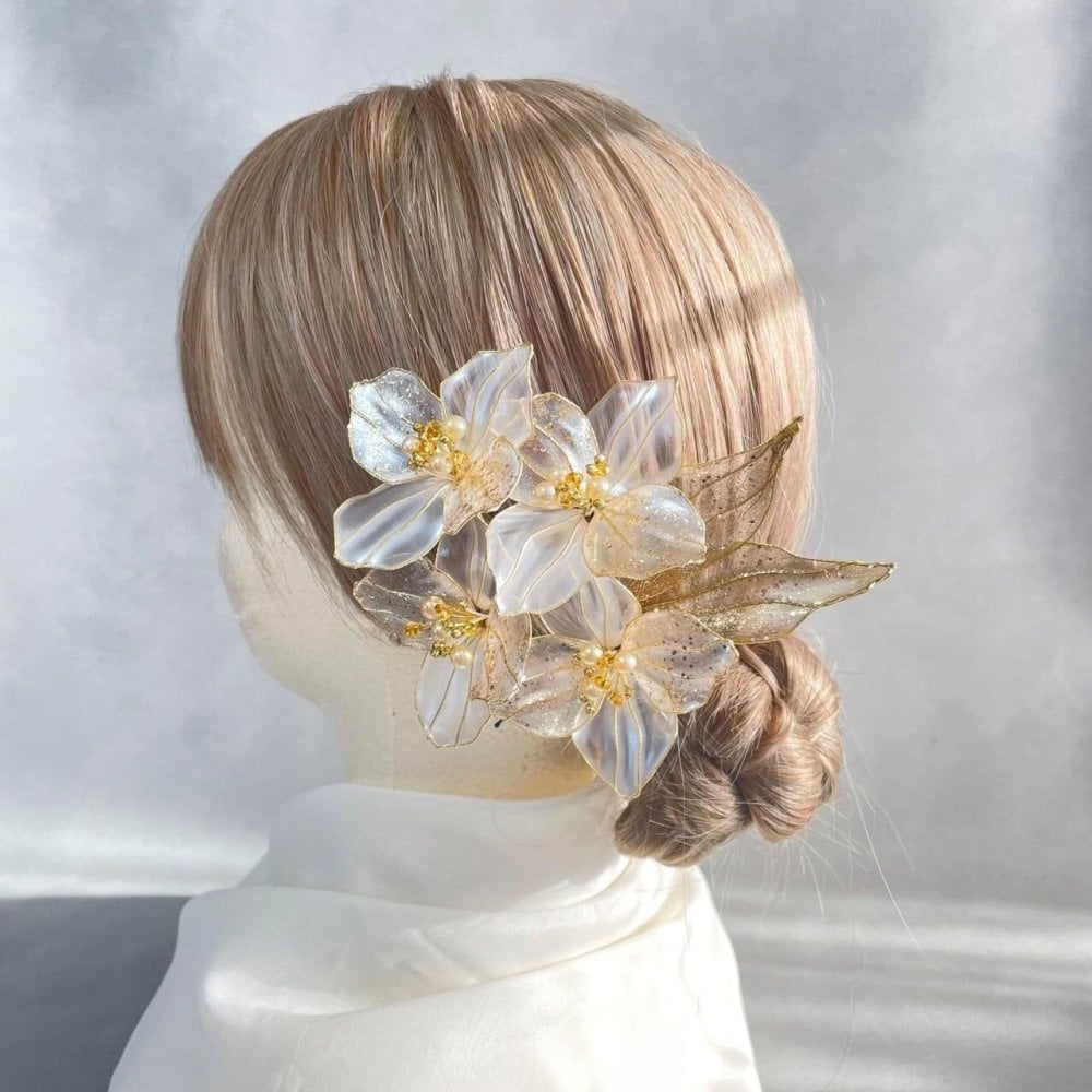 髪飾り アメリカンフラワー ディップアート 選べる6種 ヘアアクセサリー ヘッドドレス セット 大ぶり 成人式 卒業式 袴 振袖 和装 結婚式 前撮り ウェディング 白無垢 色打掛 ドレス 浴衣 七五三 ハンドメイド カサブランカ シルバー ゴールド ガラスホワイト 贈り物 ギフト プレゼント 娘 孫 友達 お祝い Lulu＊s ルルズ