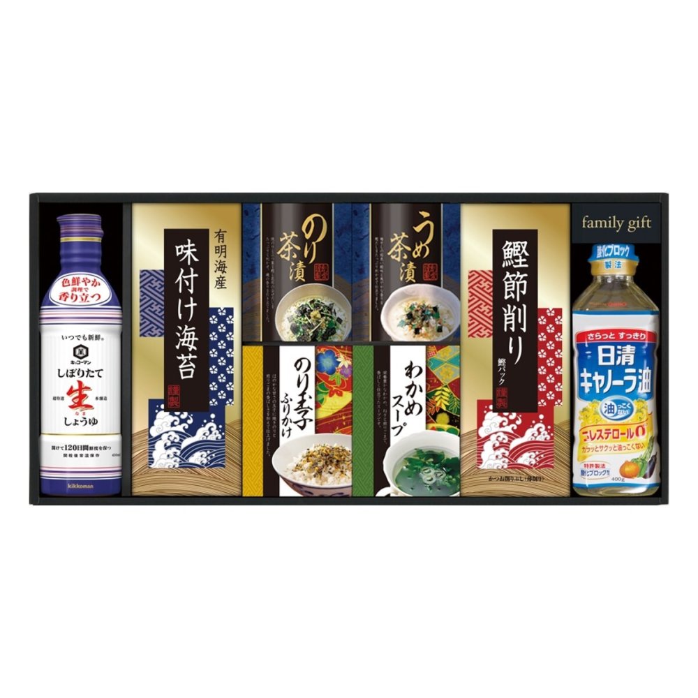 キッコーマン 生しょうゆ 和食 詰め合わせ ギフトセット 計8点入 調味料 詰め合わせ 醤油 味付海苔 お茶漬け スープ【北海道・沖縄県・離島 配送不可】