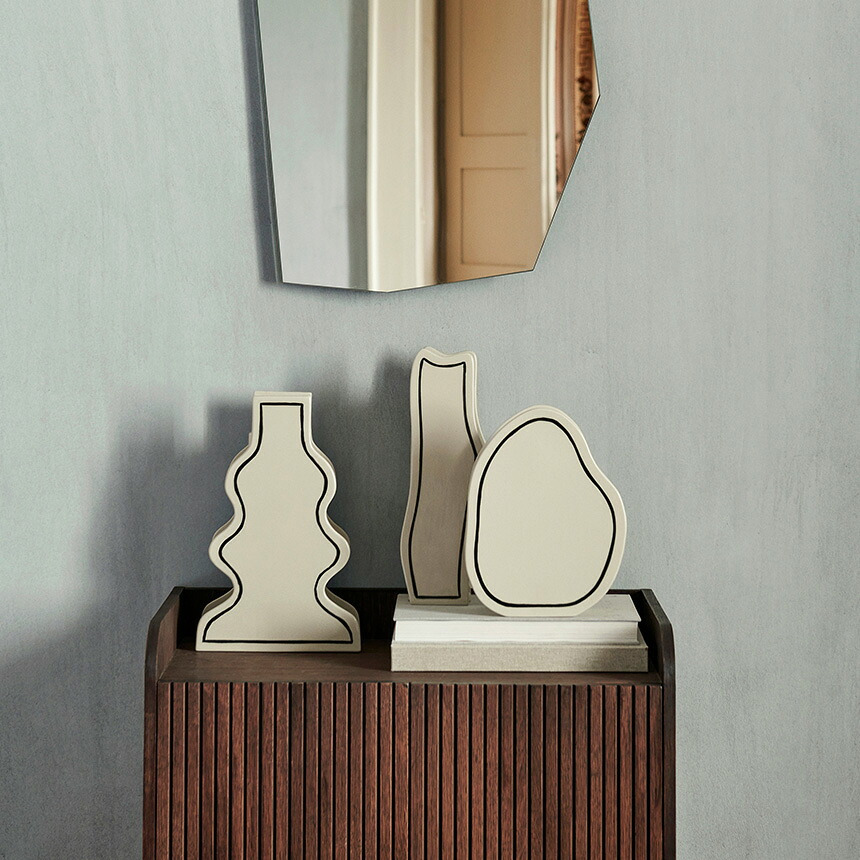 ferm LIVING ファームリビング 二次元アートの不思議な花瓶 ペーストベース  Rounded 北欧花瓶 おしゃれ フラワーベース 雑貨 インテリア 陶器 プレゼント ギフト おすすめ 北欧雑貨 北欧インテリア インテリア雑貨