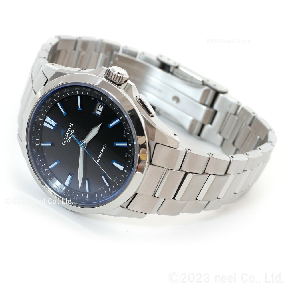 オシアナス 3針モデル OCW-S100-1AJF メンズ 腕時計 電波 ソーラー チタン シルバー ブラック カシオ CASIO OCEANUS
