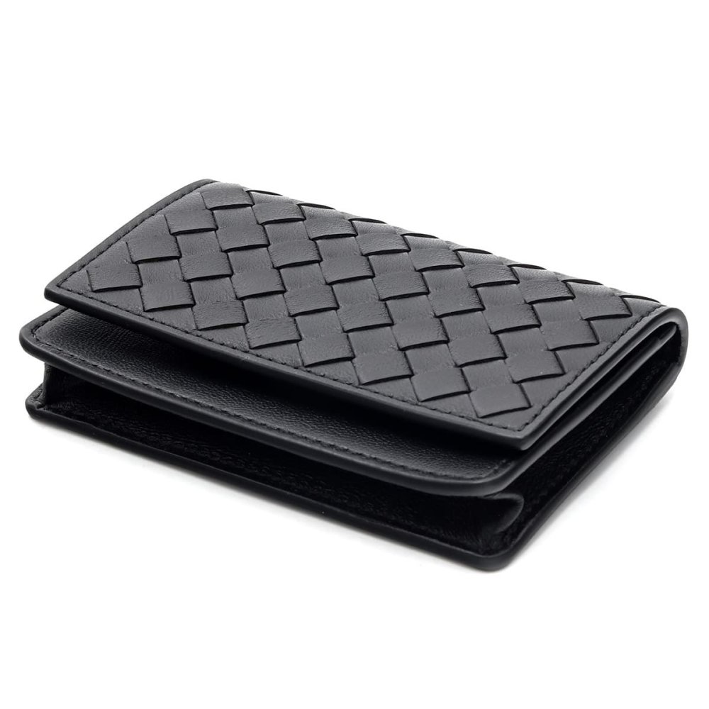 ボッテガヴェネタ 名刺入れ イントレチャート メンズ レディース カードケース BOTTEGA VENETA ブラック 黒 本革 ラムレザー 羊革 ビジネス 名刺ケース カードホルダー 174646 V3UN1 1275
