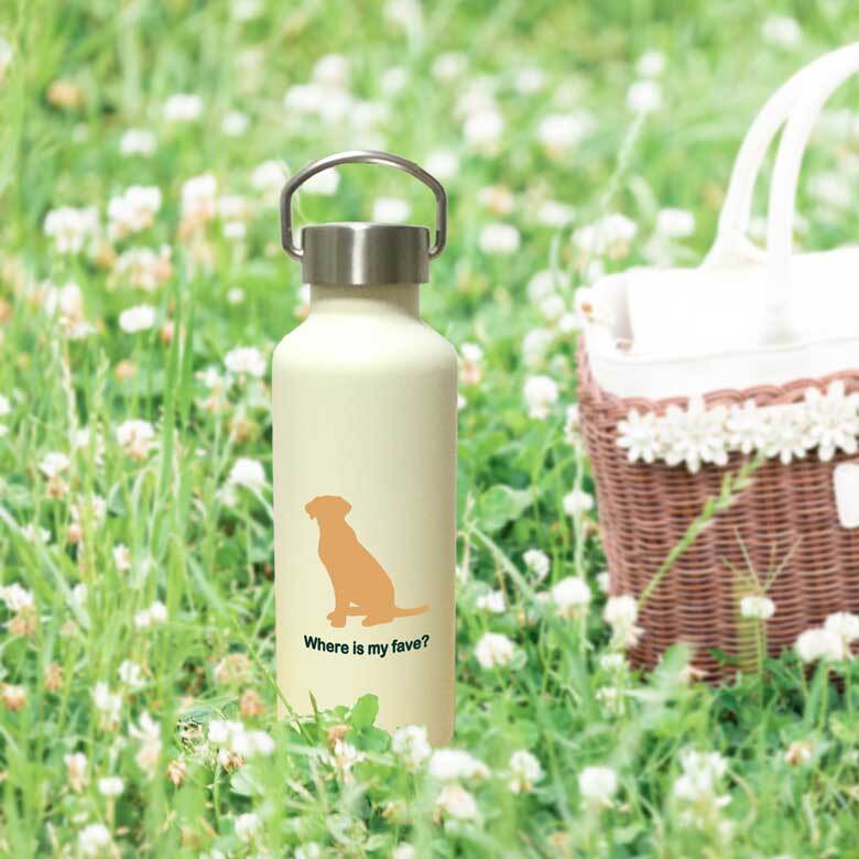 ラブラドールレトリバー かわいい 取っ手付き マグボトル おしゃれ 290ml 保温 保冷 ステンレス 真空 断熱 二重構造 ボトル タンブラー 水筒 マイボトル オリジナル ラブラドールレトリーバ ラブ ラブラドール 犬 ペット 動物 アニマル