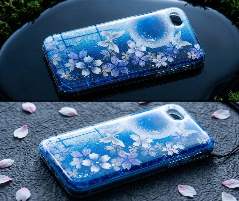 【全機種対応】スマホケース『雨』名入れ 送料無料 和柄 和風 桜 職人 伝統工芸 ハンドメイド ハードケース 手帳型 iPhone 17 Xperia AQUOS Android 各機種対応