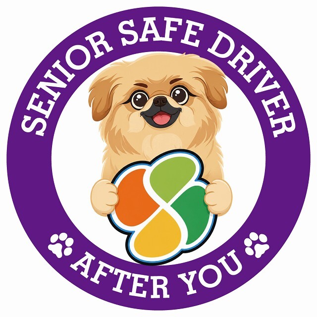 カーサイン 高齢者マーク SENIOR SAFE DRIVER ペキックス ステッカー シール 直径13cm 肉球 日本製 車