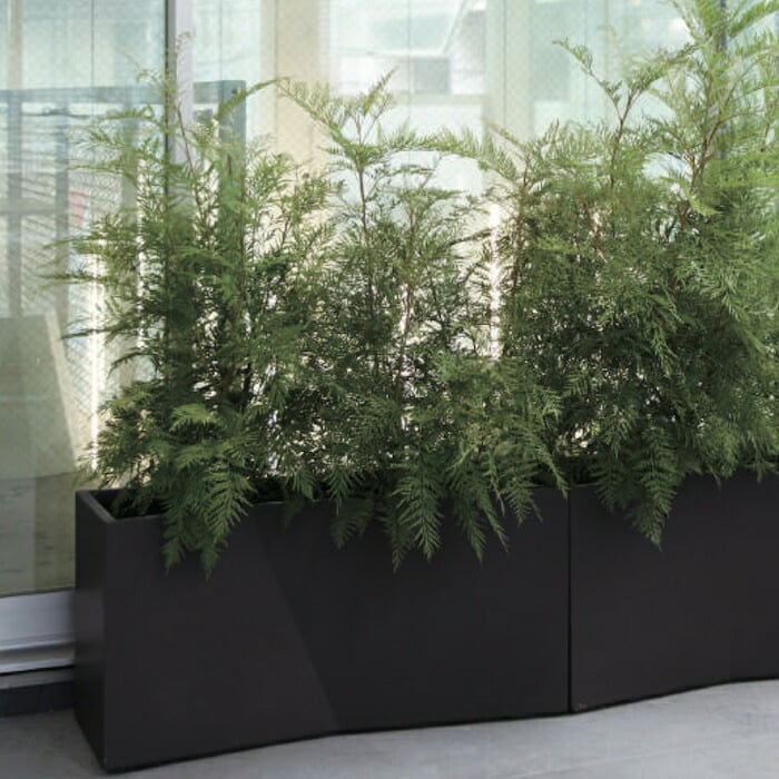 植木鉢 おしゃれ 高級 大型 長方形 W90xD34xH45 横長 プランターボックス 屋外 KONTON コントン ファイバークレイ ラムダ スラント LS セメント グラスファイバー 軽量 底穴あり 特大 観葉植物 多肉植物 寄せ植え 北欧 和モダン ナチュラル 黒 灰 ベランダ 玄関