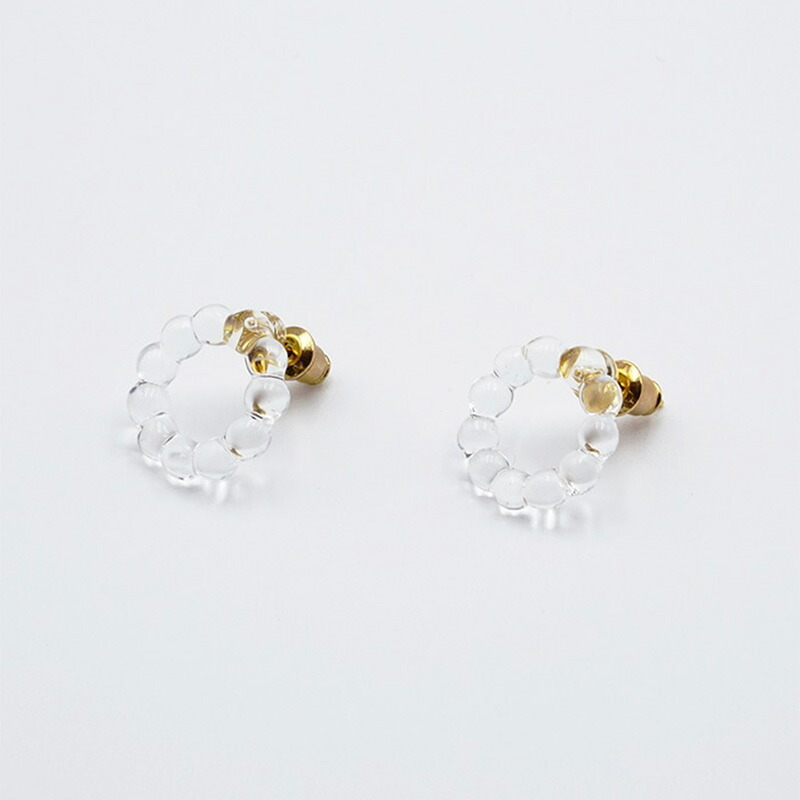 HARIO ハリオ ピアス アクセサリー スモールサークル HAW-SC-002P ガラス 耐熱ガラス 女性 レディース おしゃれ 上品 ギフト プレゼント カジュアル フォーマル 誕生日 ジュエリー 母の日 サマーアクセ プチギフト 20代 30代 40代 50代 60代