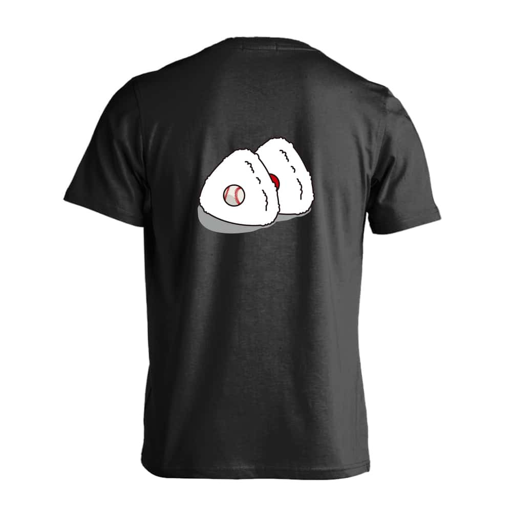 野球 Tシャツ 半袖 メンズ ウェア レディース 練習着 ジュニア ドライ おもしろ tシャツ 速乾 名入れ スポーツ 女子 男子 チーム おしゃれ 文字入れ 「野球ボール in おにぎり」 アートワークスコウベ 【送料無料】