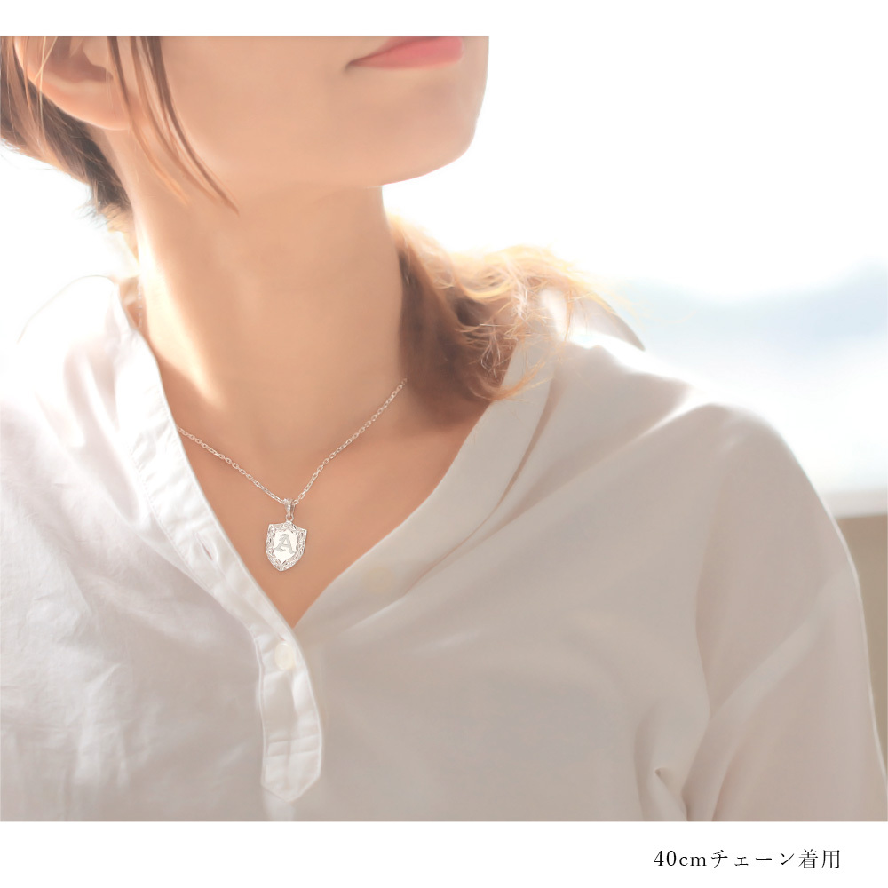 ハワイアンジュエリー ネックレス イニシャル シルバー ネックレス 刻印 無料 誕生石入れ可 エンブレム シルバー925 ギフトラッピング可能 チェーン 長さ選べる メンズ レディース プレゼント ハロウィン 【品番：CG-SP315】