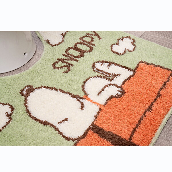 スヌーピー ロングトイレマット ドッグハウス グリーン トイレ用品 SNOOPY 送料込み