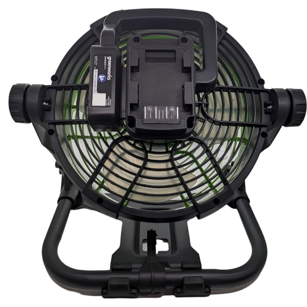 【AC/DC 2WAY】Greenworks 卓上扇風機 ポータブルファン PAG401 24V ハイブリッド DCモーター 5段階風量 360°回転 吊り下げフック アウトドア キャンプ 車中泊 ガレージ ※バッテリー・充電器別売り