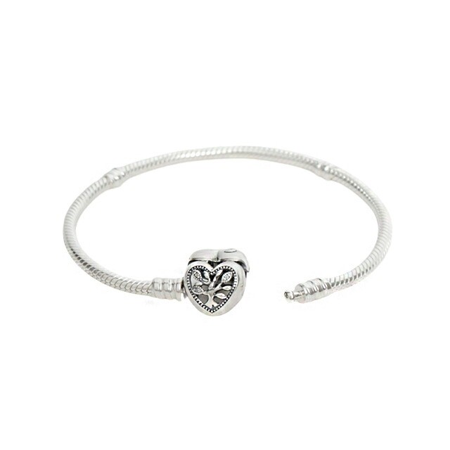 パンドラ PANDORA Family Tree Heart Clasp Snake Chain Braceletアクセサリーブレスレット 598827c01-17 レディースシルバー