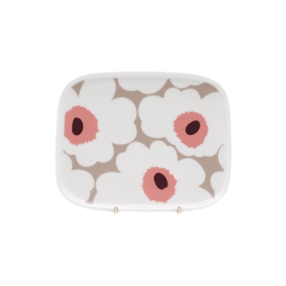 マリメッコ ウニッコ プレート15×12cm クレイ/ホワイト/ローズ marimekko UNIKKO 皿 食器 ギフト 耐熱 電子レンジ対応 結婚祝い プレゼント 贈り物