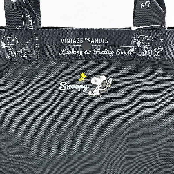 スヌーピー ランチトートバッグ (ブラック)  ルートート ROOTOTE SNOOPY 送料込み