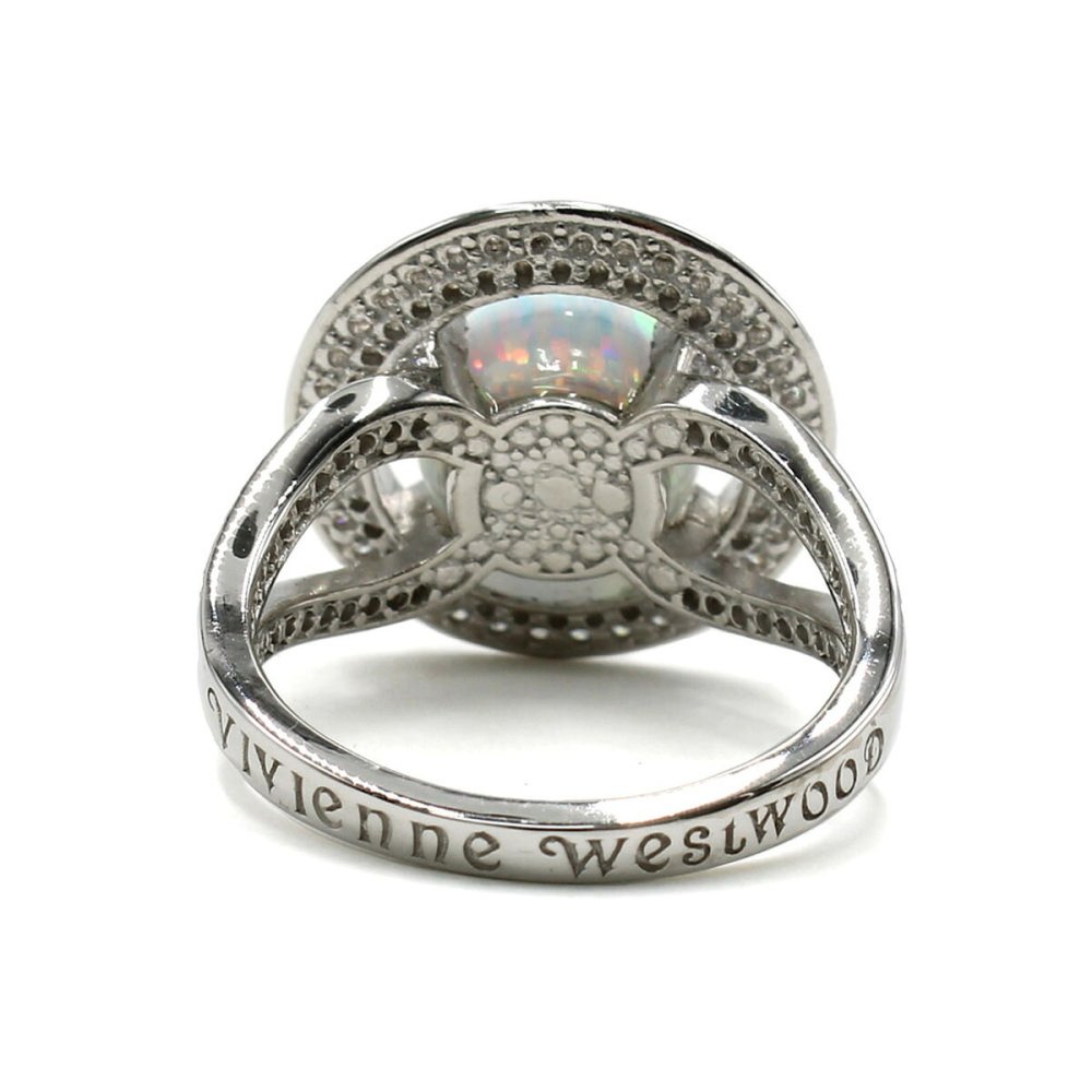 ヴィヴィアンウエストウッド Vivienne Westwood リング 指輪 オーブ アクセサリー シルバー925 6404017K-01P475 EABHA RING メンズ レディース ユニセックス プラチナ+ブルーグレー S