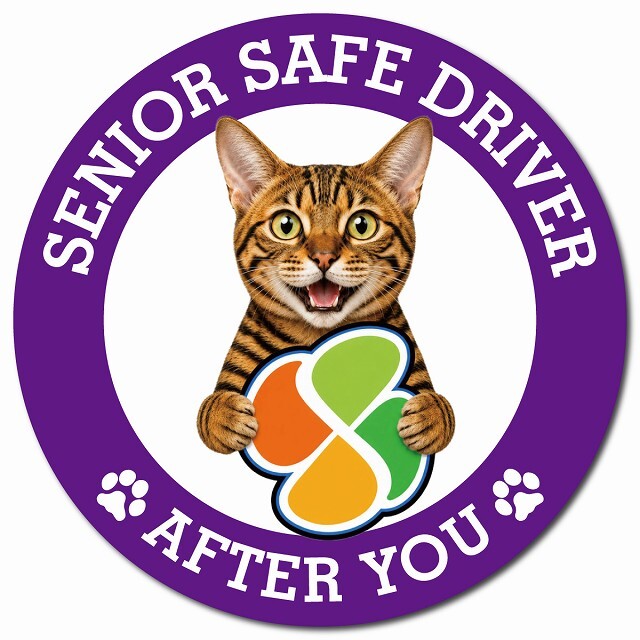 カーサイン 高齢者マーク SENIOR SAFE DRIVER トイガー マグネット 強力 直径13cm 肉球 日本製 車 ステッカー