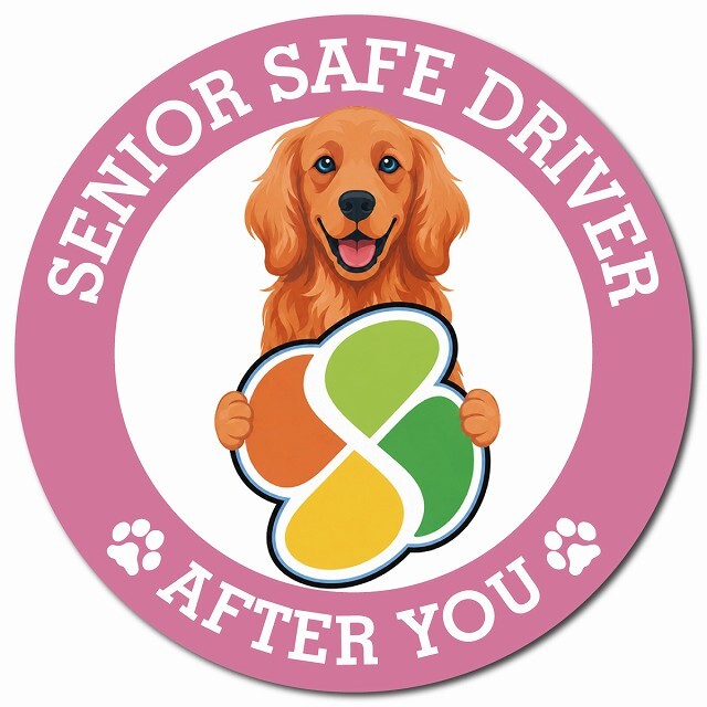 カーサイン 高齢者マーク SENIOR SAFE DRIVER アイリッシュセター マグネット 強力 直径13cm 肉球 日本製 車 ステッカー