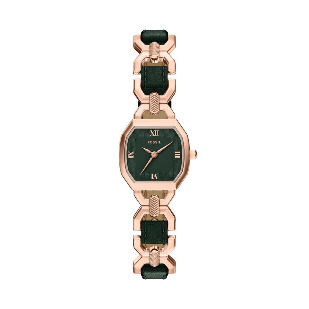 フォッシル FOSSIL 腕時計 レディース HARLOW アナログ グリーンレザー＆ローズゴールドトーン ステンレススチールウォッチ ES5498【2026 新作】