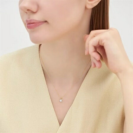 【無料ラッピング】  ヨンドシー 4℃ EAU DOUCE４℃ K10イエローゴールド ネックレス アクアマリン ホワイト トパーズ ブランド 正規品 新品 ギフト プレゼント 人気 おすすめ 誕生日 記念日 クリスマス 送料無料