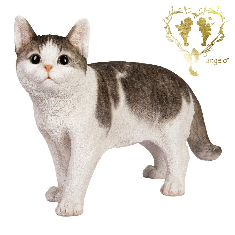 大きなサイズで【歩くサバトラ白猫(大）】CAT　本物そっくり  WooBia
