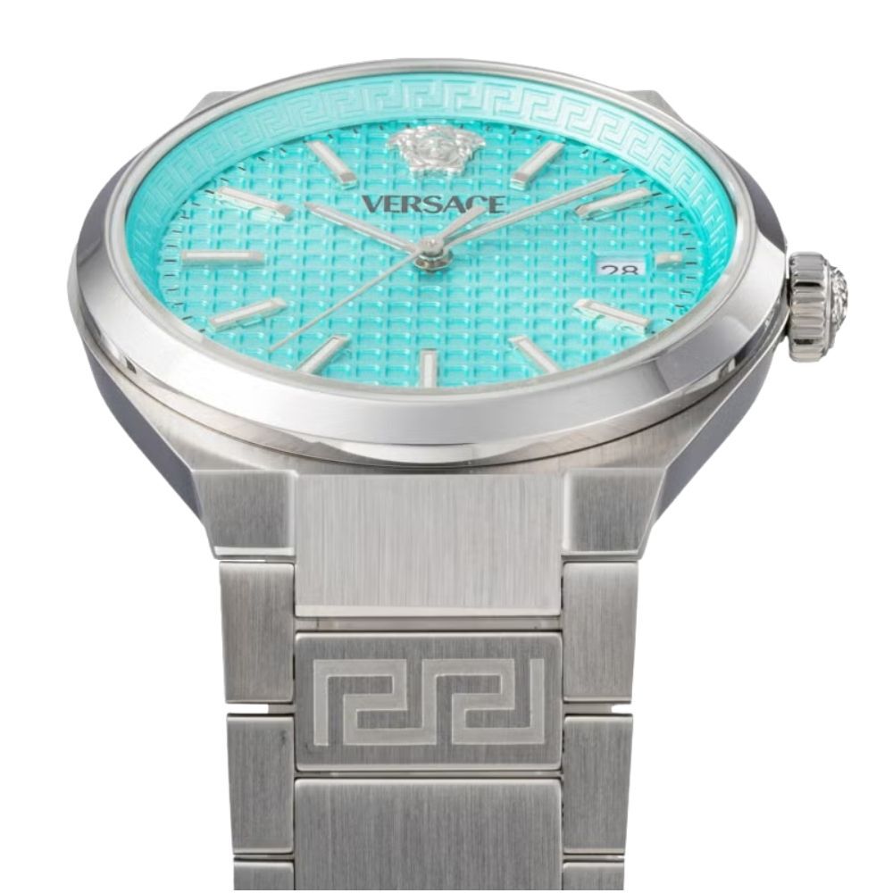 ヴェルサーチェ 腕時計 メンズ レディース ターコイズブルー アイスブルー シルバー 38mm VERSACE V-ORIAL ヴイ オーリア スイス製 ブランド腕時計 おしゃれ プレゼント ギフト 卒業 入学 お祝い
