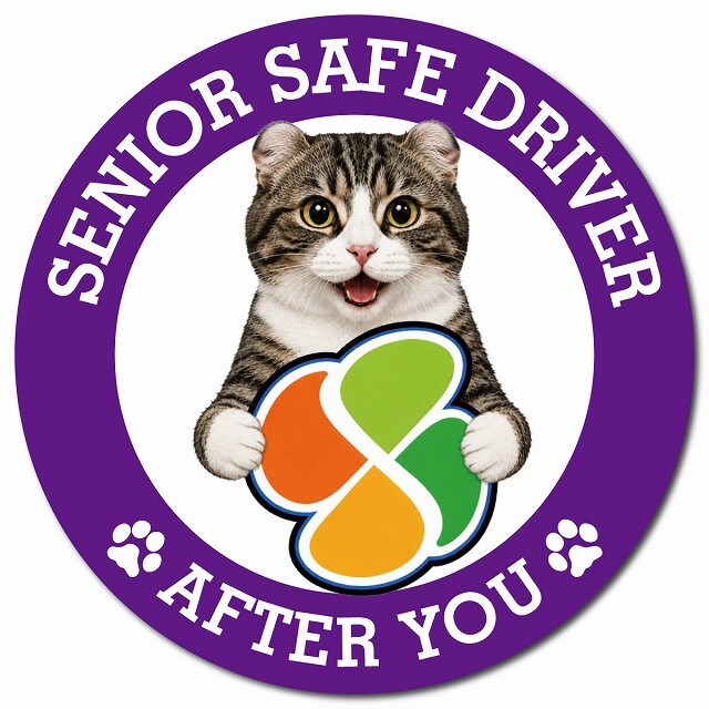 カーサイン 高齢者マーク SENIOR SAFE DRIVER キンカロー マグネット 強力 直径13cm 肉球 日本製 車 ステッカー