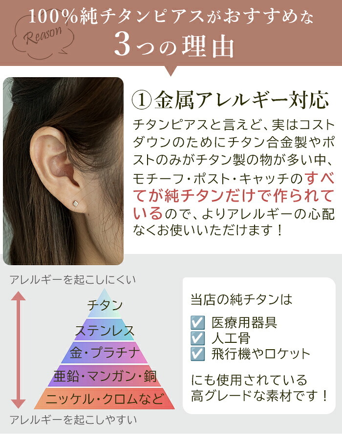 チタン ピアス つけっぱなし セカンドピアス 純チタン 菱形 ダイヤ 金属アレルギー 日本製 ポスト 軸太0.75mm 長さ10mm 全8色 全品1個ずつバラ売り 医療用 おすすめ かわいい シンプル 小さめ ミニ 極小 人気 メンズ レディース プレゼント