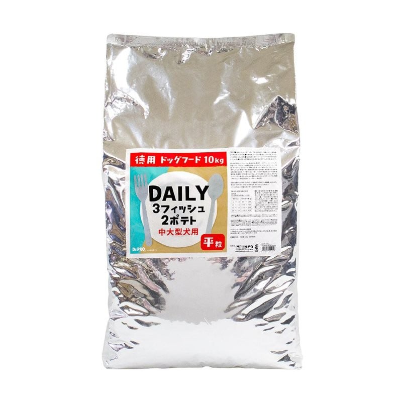Dr.PRO. ドクタープロ DAILY デイリー ドッグフード 3フィッシュ2ポテト 中大型犬用 平粒 成犬用 10kg