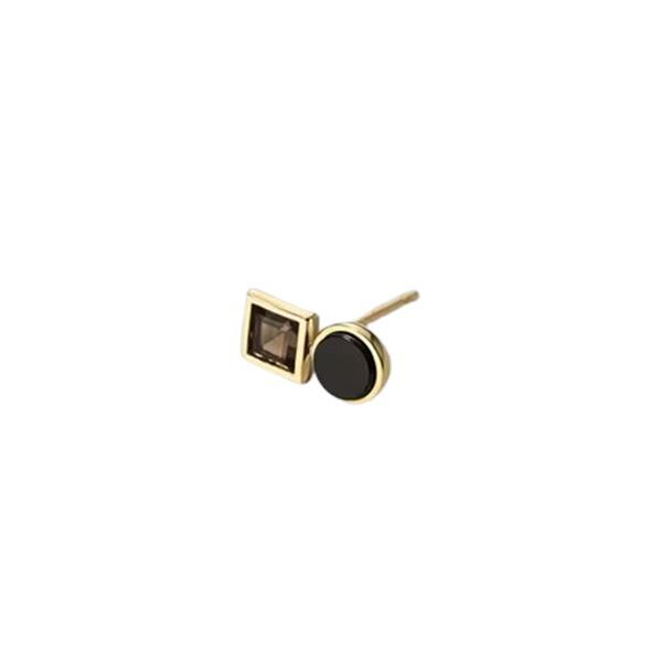【無料ラッピング】  ヨンドシー 4℃ The Tidal K10イエローゴールド ピアス 片耳用 ブラックカルセドニー ブランド 正規品 新品 ギフト プレゼント 人気 おすすめ 誕生日 記念日 クリスマス 送料無料