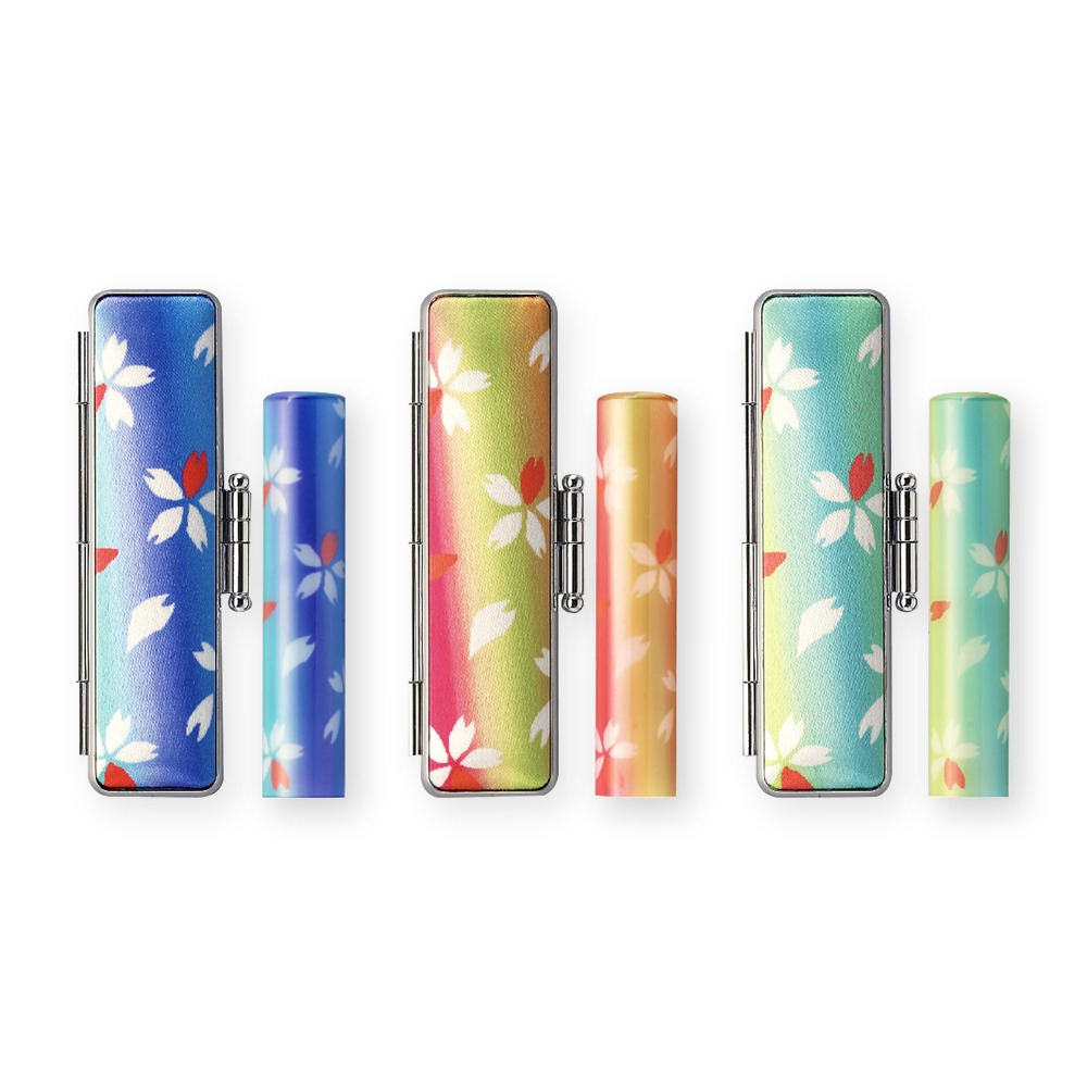 和ざいく ラッピング付き 印鑑 はんこ ケース付き 3色・全36柄 12.0mm おしゃれ 和柄 銀行印 認印 かわいい 永年保証 彫刻 ギフト プレゼント 就職祝い 誕生日