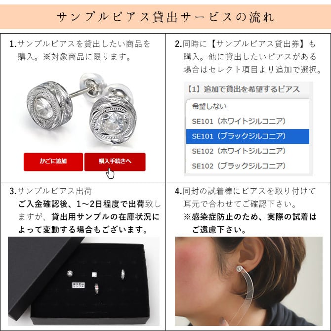 サンプルピアス貸出券