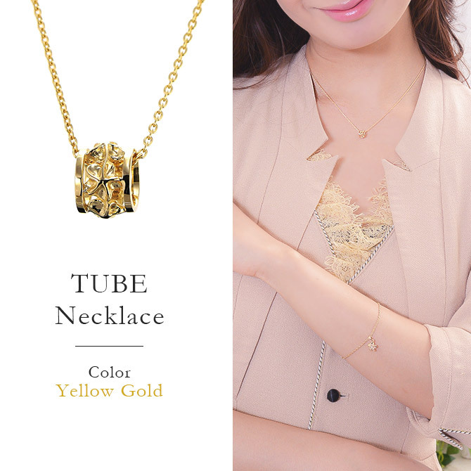ゴールド ネックレス ハワイアンジュエリー ネックレス イエローゴールド バレル 樽 プルメリア 透かし模様 14K K14イエローゴールド K10 10Kあずきチェーン太0.7mm ギフトラッピング可能 彼女 妻 女性 レディース プレゼント ハロウィン 【品番：CG-GP105】