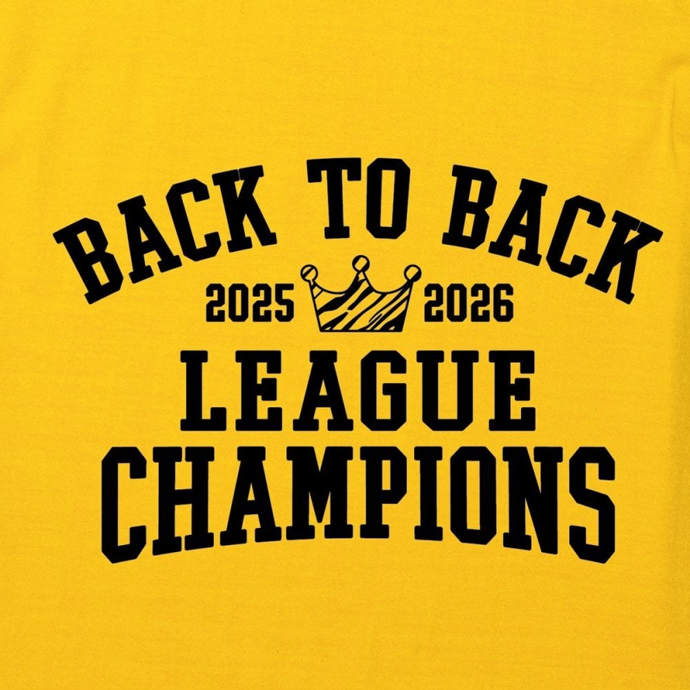 連覇記念 BACK TO BACK LEAGUE CHAMPIONS Tシャツ 2025-2026 カナリアイエロー/記念/応援/メンズ/レディース/半袖/サイズS～XL